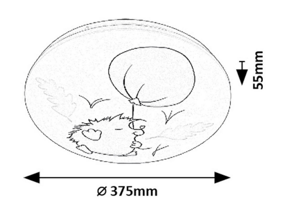 LED DEČJA PLAFONJERA HEDGY  - bela/višebojna, Dizajnerski, metal/plastika (37,5/5,5cm)