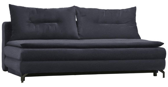 SCHLAFSOFA in Flachgewebe Anthrazit  - Anthrazit/Schwarz, MODERN, Textil/Metall (208/73/92/102cm) - Novel