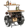 BARSCHRANK in Schwarz, Chromfarben, Dunkelrot  - Chromfarben/Schwarz, Trend, Holz/Kunststoff (97/109/71cm) - Ambia Home