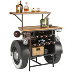 BARSCHRANK in Schwarz, Chromfarben, Dunkelrot  - Chromfarben/Schwarz, Trend, Holz/Kunststoff (97/109/71cm) - Ambia Home