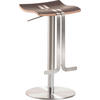 BARHOCKER in Leder, Metall Edelstahlfarben, Braun  - Edelstahlfarben/Braun, Design, Leder/Metall (36/58-85/34cm) - Novel