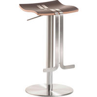 BARHOCKER in Leder, Metall Edelstahlfarben, Braun  - Edelstahlfarben/Braun, Design, Leder/Metall (36/58-85/34cm) - Novel