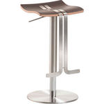 BARHOCKER in Leder, Metall Edelstahlfarben, Braun  - Edelstahlfarben/Braun, Design, Leder/Metall (36/58-85/34cm) - Novel