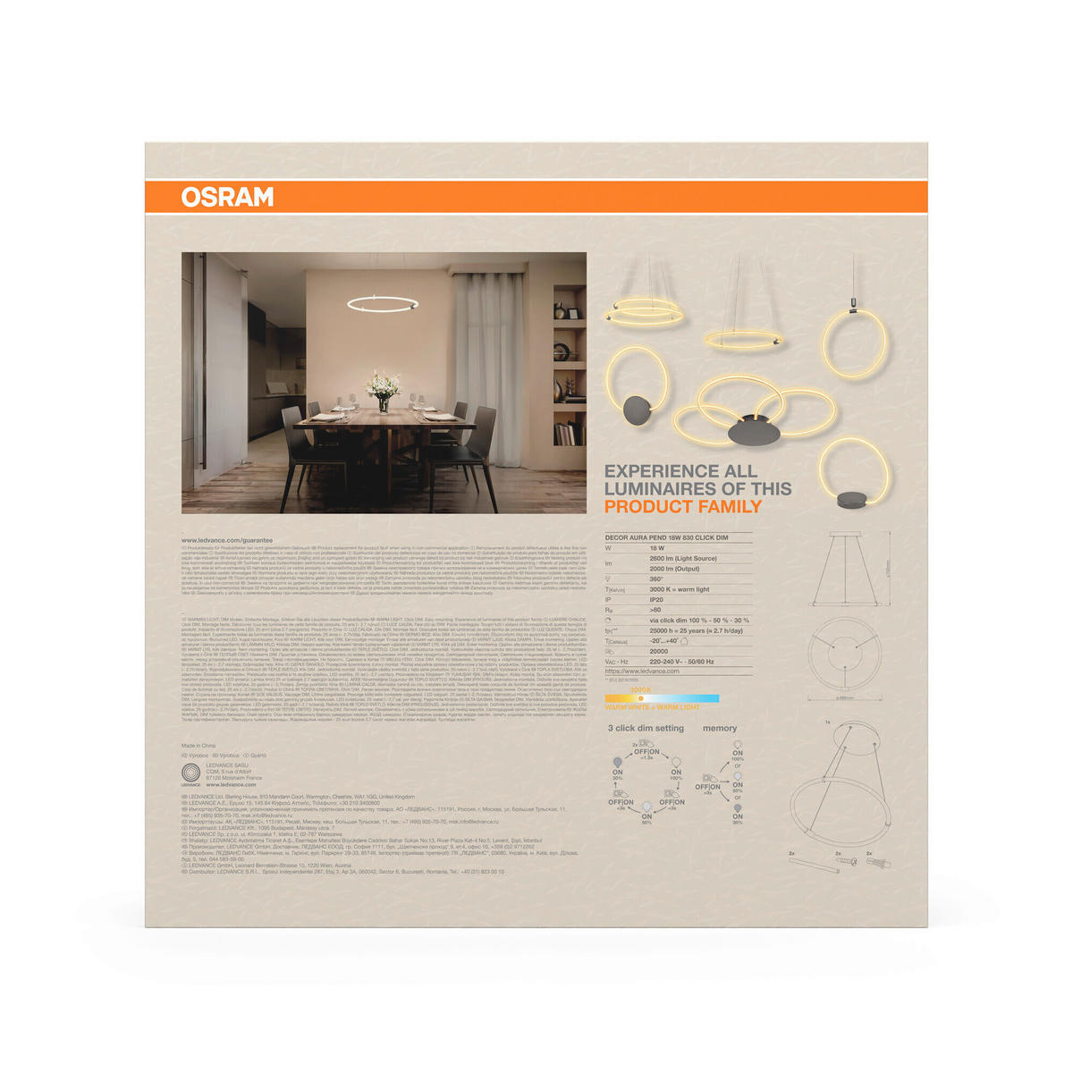LED-HÄNGELEUCHTE 49.8/150 cm  - Dunkelgrau, Basics, Kunststoff (49.8/150cm) - Osram