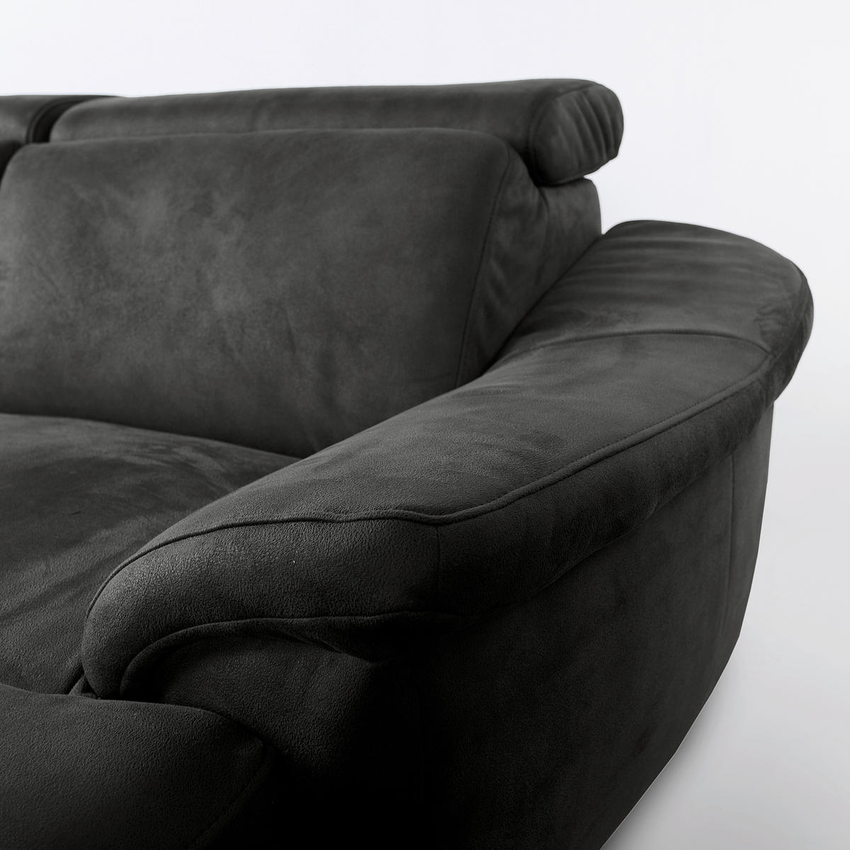 WOHNLANDSCHAFT Anthrazit Mikrofaser  - Chromfarben/Anthrazit, Design, Textil/Metall (273/347/238cm) - Livetastic