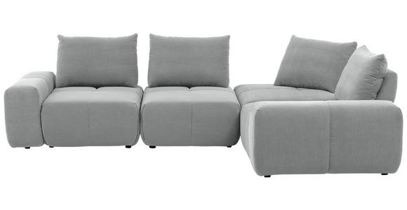 ECKSOFA in Velours Grau  - Schwarz/Grau, Design, Kunststoff/Textil (326/236cm) - Xora