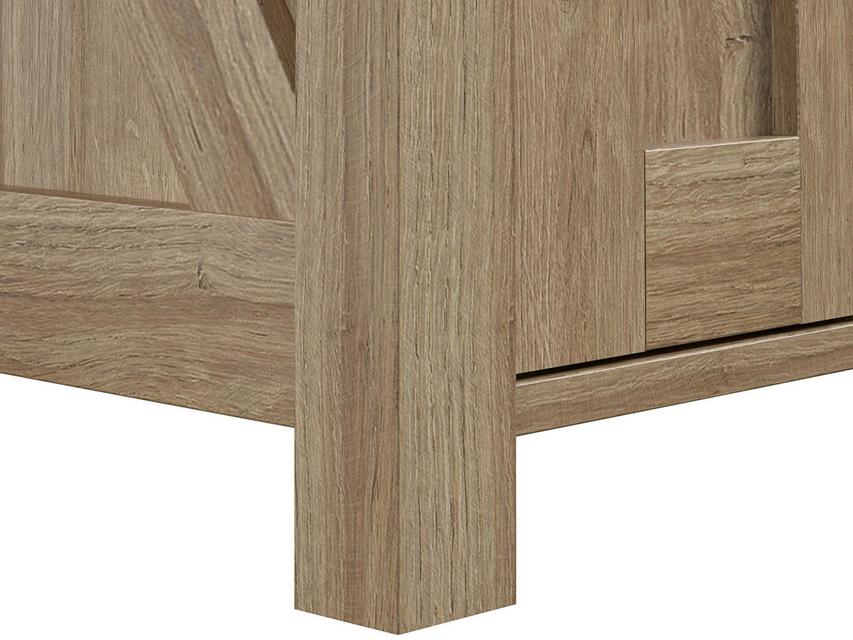 LOWBOARD Farmington  in 121/75/40 cm  - Eichefarben/Schwarz, Design, Holzwerkstoff/Metall (121/75/40cm) - MID.YOU