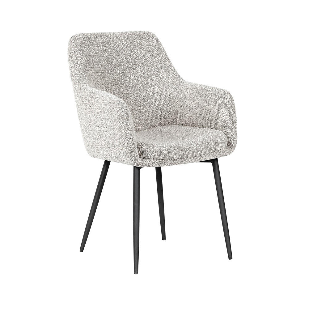 STOL   bouclé  svart, beige  - beige/svart, Modern, metall/textil (55/86/61cm) - Niels Andersson