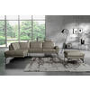 ECKSOFA in Echtleder Grau  250/273 cm  - Schwarz/Grau, Design, Leder/Metall (250/273cm) - Livetastic
