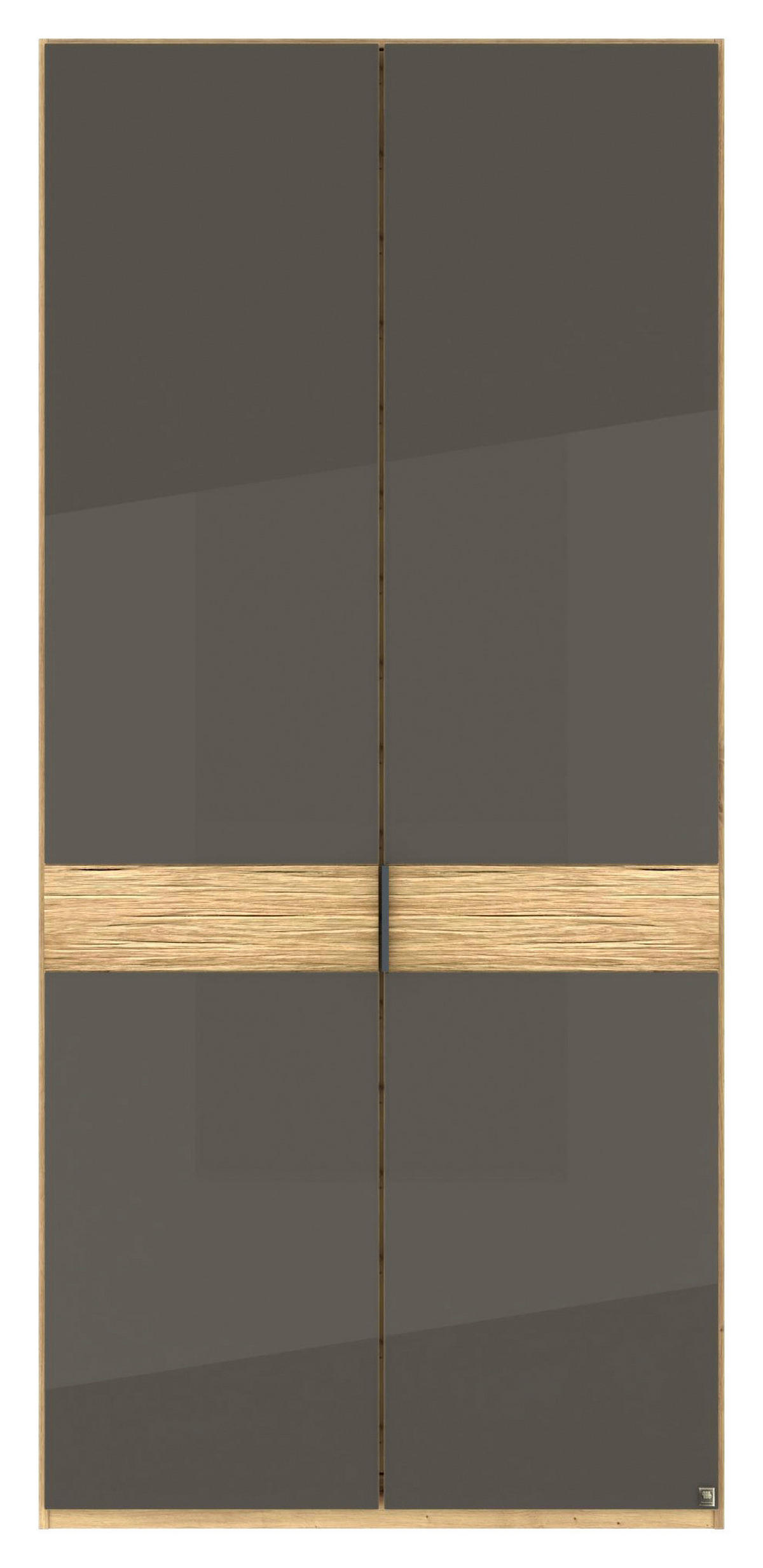 DREHTÜRENSCHRANK 100/216/58 cm,  in Eiche Bianco, 2 Tür(en)  - Schieferfarben/Eiche Bianco, Design, Glas/Holz (100/216/58cm) - Musterring