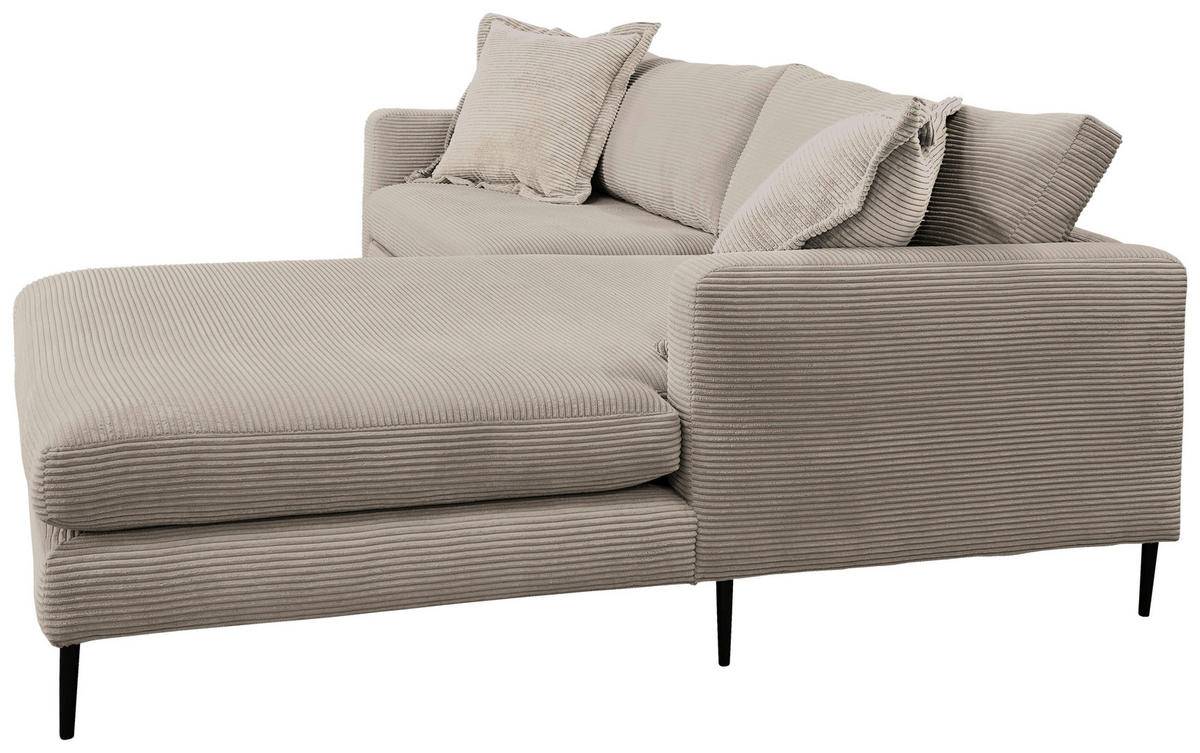 KUTNA GARNITURA tekstil  svijetlo smeđa   - svijetlo smeđa/crna, Design, tekstil/metal (268/193cm) - P & B