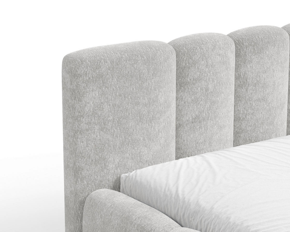 POLSTERBETT 160/200 cm,  in Grau, Lattenrost, Bettkasten,  - Schwarz/Grau, MODERN, Textil/Metall (160/200cm) - Livetastic