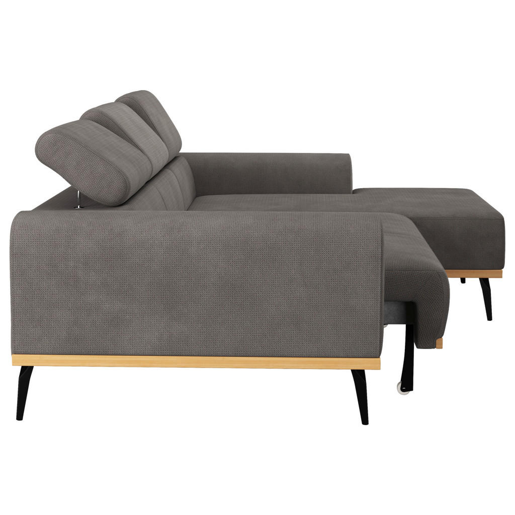 Thumbnail - Cotta Ecksofa, Dunkelgrau, Textil, 3-Sitzer, L-Form, 244x157 cm, Stoffauswahl, seitenverkehrt erhältlich, Rücken echt, A...