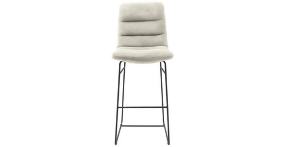 BARHOCKER in Textil Naturfarben  - Schwarz/Naturfarben, Design, Textil/Metall (52/122/66cm) - Dieter Knoll