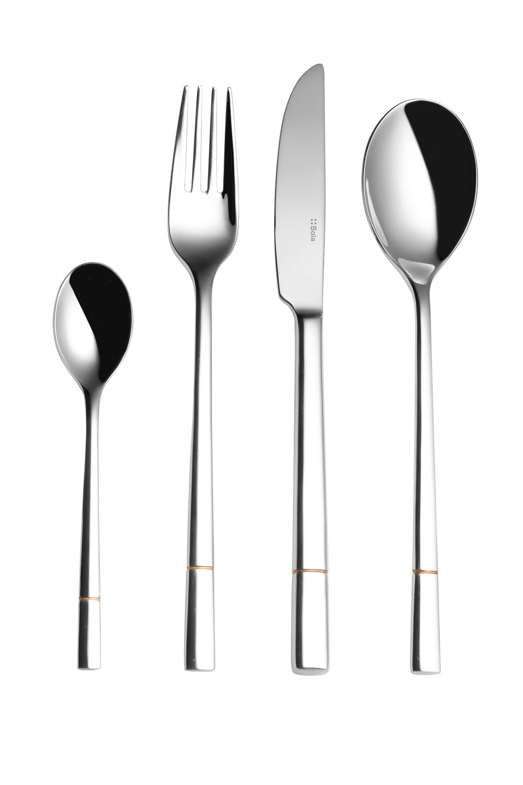 SADA PRÍBOROV, ušľachtilá oceľ, 30-dielne - farba ušľachtilej ocele, Design, kov - Sola