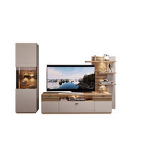 WOHNWAND  Schwarz, Kaschmir, Eiche Artisan 301/202/47 cm    - Kaschmir/Schwarz, Modern, Glas/Holzwerkstoff (301/202/47cm) - Stylife