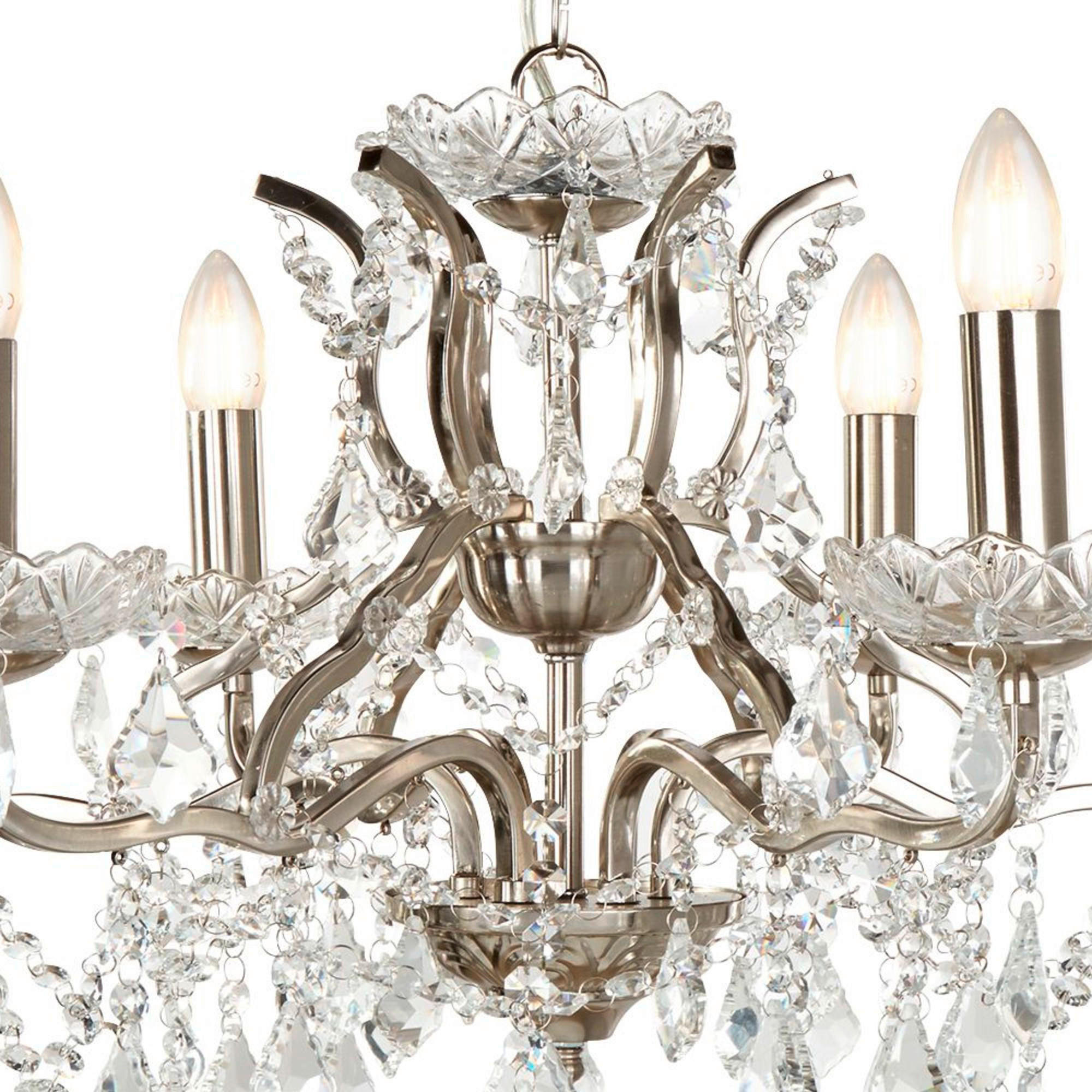 HÄNGLAMPA I KRISTALL 70/125/70 cm  - klar/silver, Basics, metall/glas (70/125/70cm)