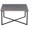COUCHTISCH 80/80/45 cm quadratisch Schwarz, Hellgrau  - Hellgrau/Schwarz, Design, Stein/Metall (80/80/45cm) - Carryhome