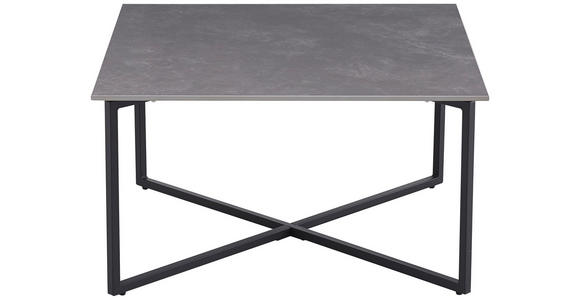COUCHTISCH 80/80/45 cm quadratisch Schwarz, Hellgrau  - Hellgrau/Schwarz, Design, Stein/Metall (80/80/45cm) - Carryhome