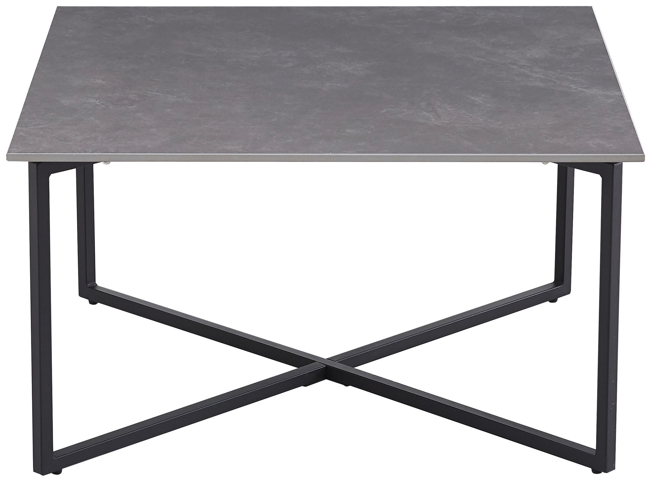 COUCHTISCH 80/80/45 cm quadratisch Schwarz, Hellgrau  - Hellgrau/Schwarz, Design, Stein/Metall (80/80/45cm) - Carryhome