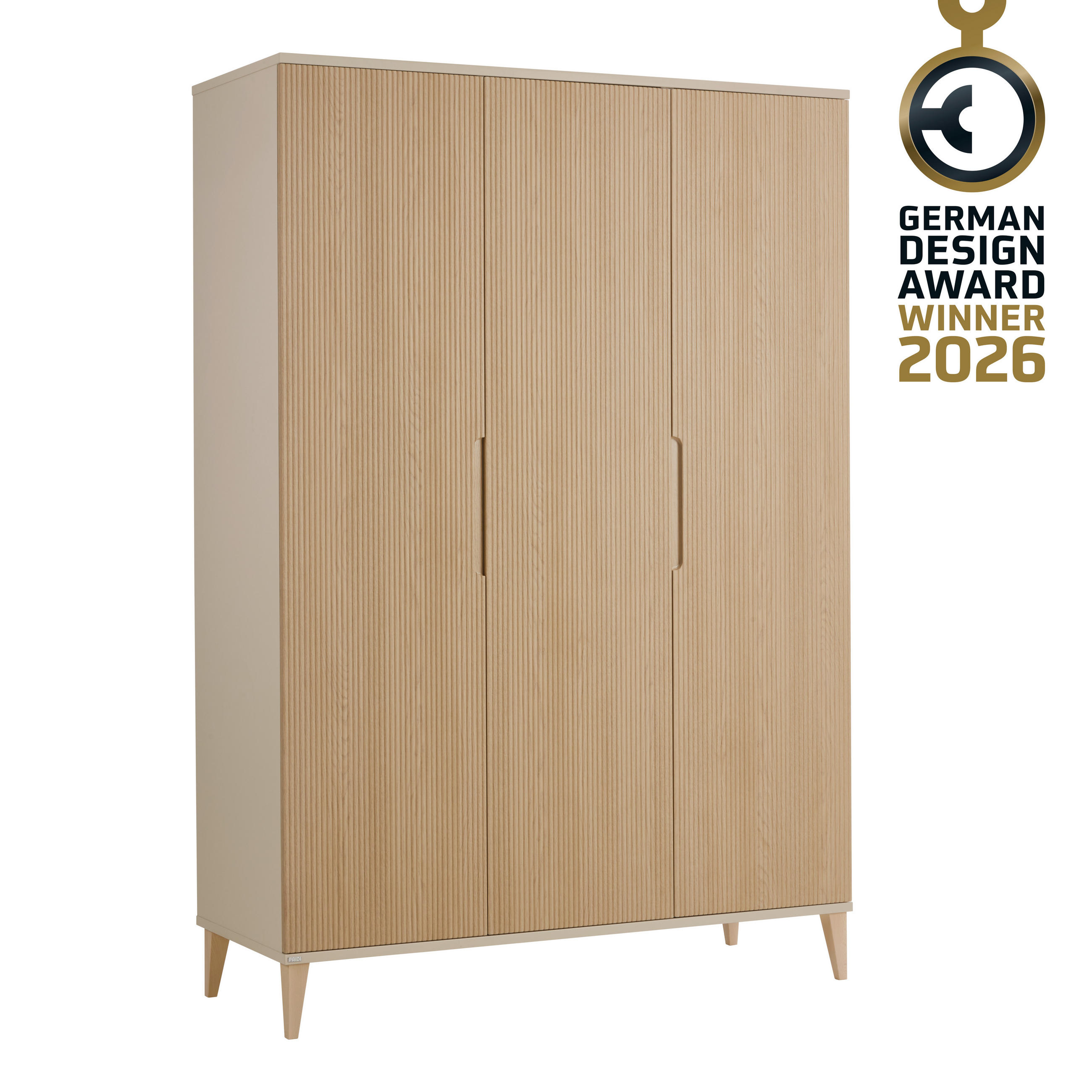 BABYKLEIDERSCHRANK Jonte Eichefarben, Beige  - Eichefarben/Beige, Basics, Holzwerkstoff (141/207/56cm) - Paidi