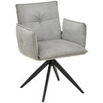 ARMLEHNSTUHL  in Eisen Cord  - Schwarz/Grau, Design, Textil/Metall (63,5/85/63,5cm) - Novel