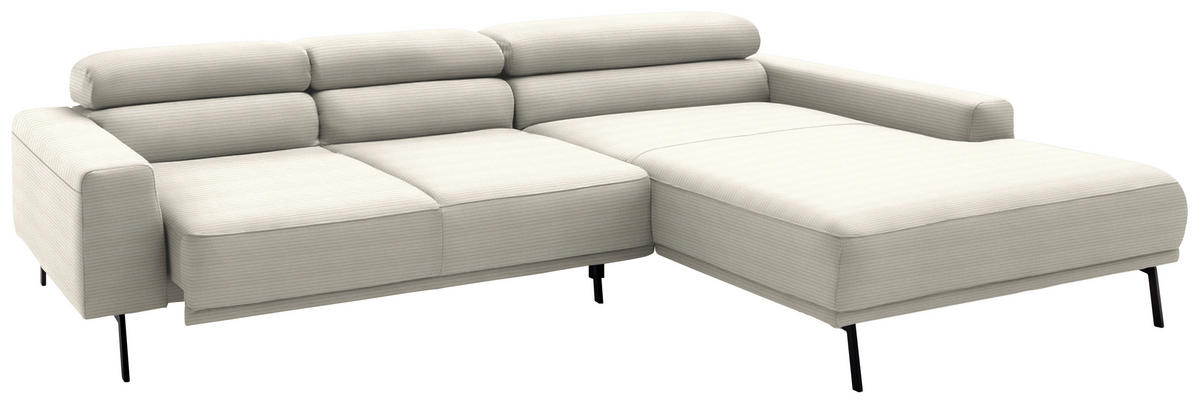 ECKSOFA  in Cord Naturfarben  293/215-217 cm  - Schwarz/Naturfarben, Design, Textil/Metall (293/215-217cm) - Schöner Wohnen