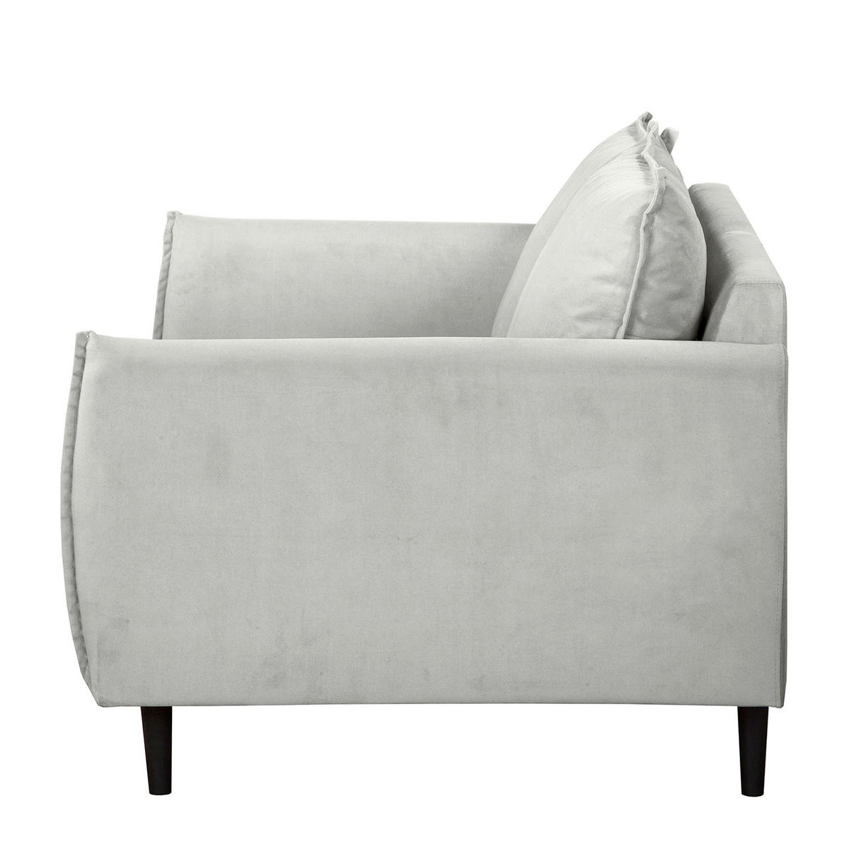 2-SITZER-SOFA JULI in Samt Grau  - Schwarz/Grau, Design, Holz/Textil (138/86/100cm) - P & B