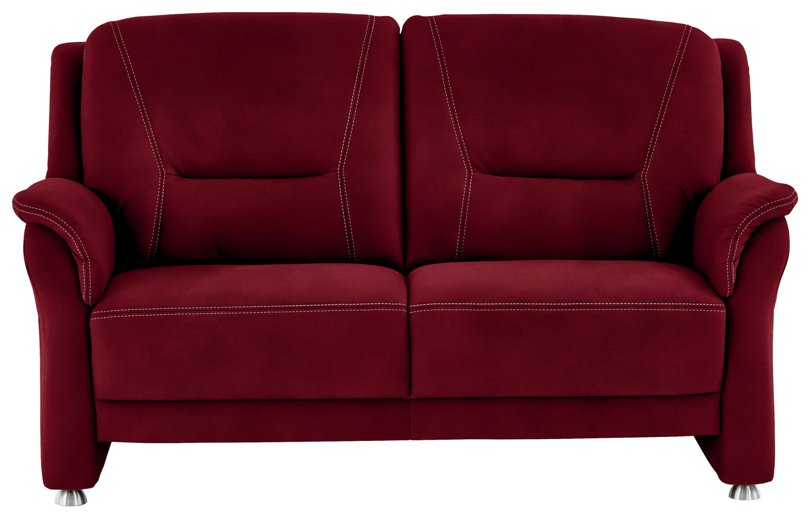 2,5-SITZER in Mikrofaser Hellrot  - Hellrot/Beige, KONVENTIONELL, Textil/Metall (172/100/89cm) - Beldomo Comfort