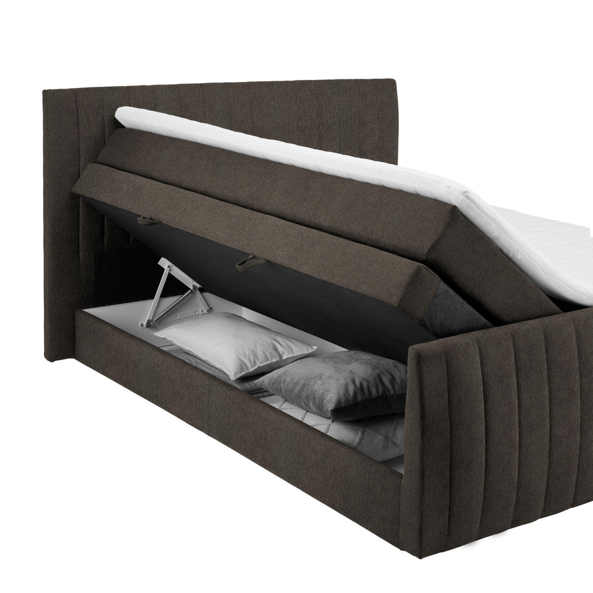 BOXSPRINGBETT 180/200 cm  in Braun  - Schwarz/Braun, KONVENTIONELL, Kunststoff/Textil (180/200cm) - Boxxx