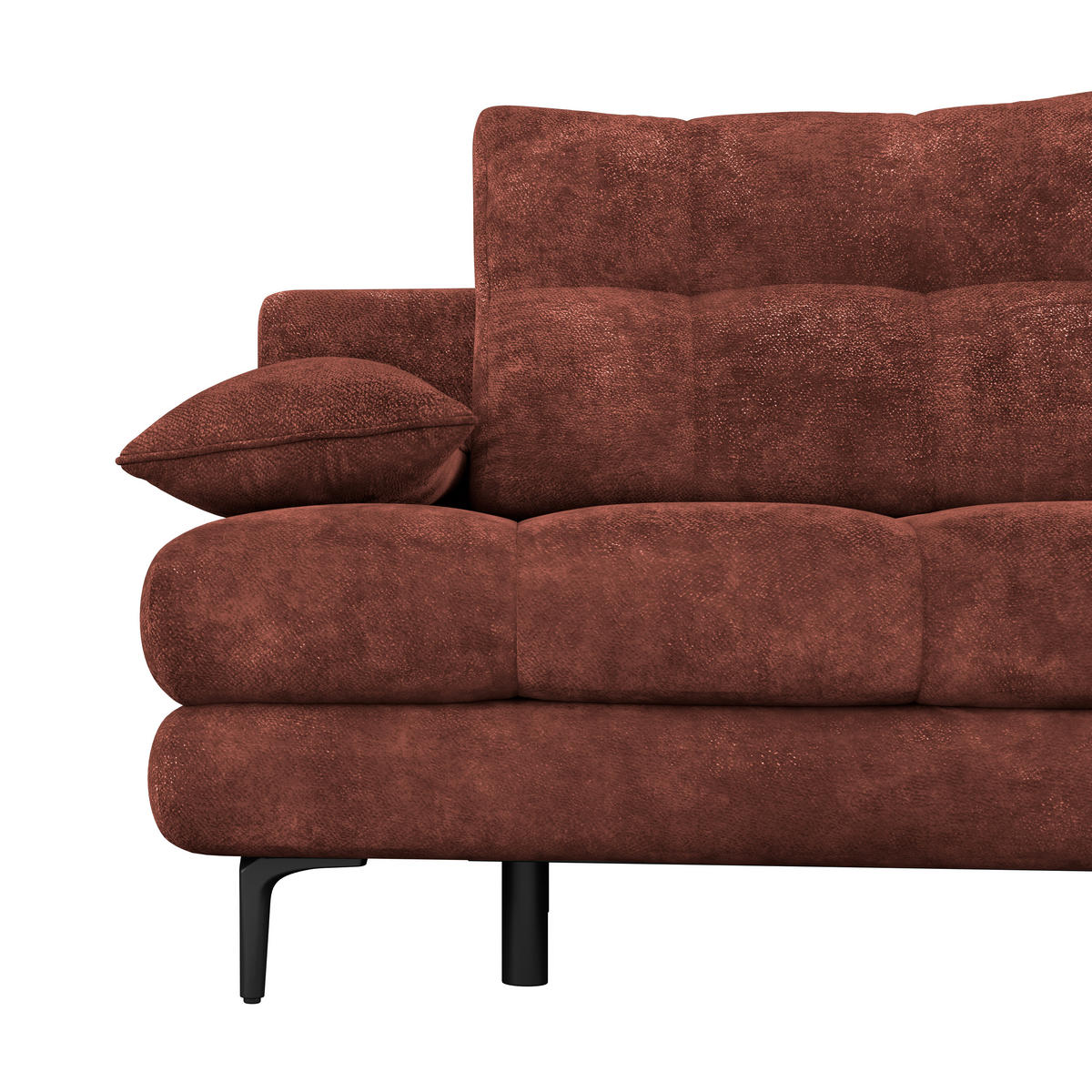 SCHLAFSOFA  mit Liegefunktion, Schlafen auf Sitzhöhe, Rücken echt Chenille Bordeaux  - Bordeaux/Schwarz, KONVENTIONELL, Textil/Metall (203/94/96cm) - Carryhome