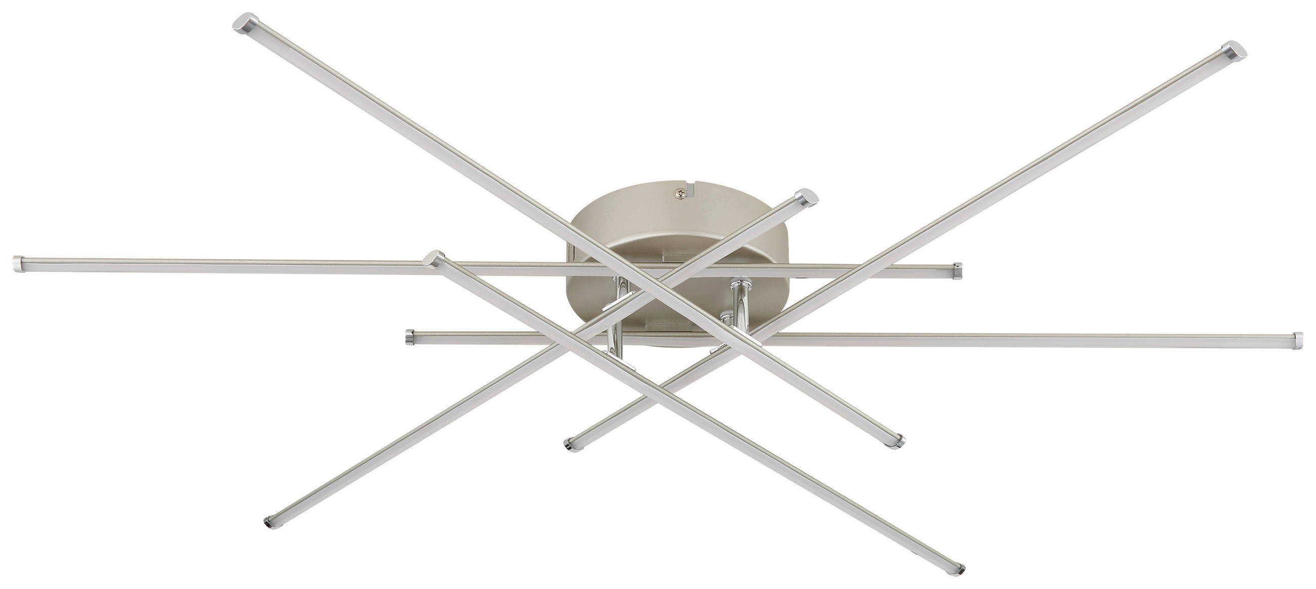 DECKENLEUCHTE 80/7,7 cm   - Opal/Nickelfarben, MODERN, Kunststoff/Metall (80/7,7cm) - Novel