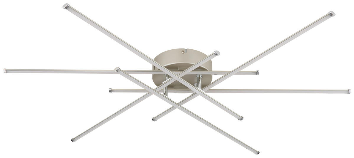 DECKENLEUCHTE 80/7,7 cm   - Opal/Nickelfarben, MODERN, Kunststoff/Metall (80/7,7cm) - Novel