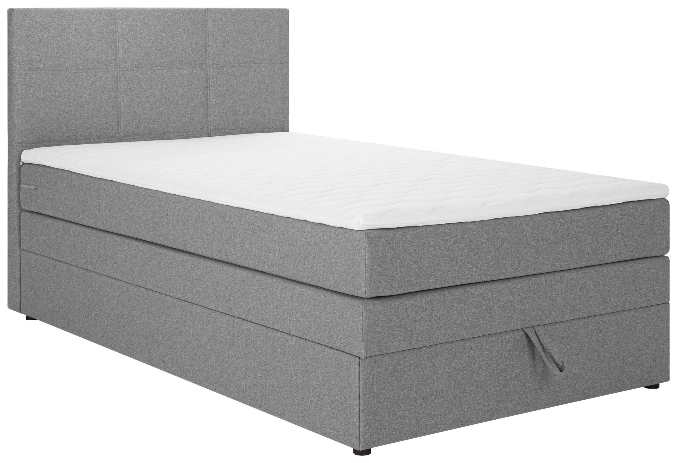 BOXSPRINGBETT 90/200 cm  in Grau  - Schwarz/Grau, Design, Kunststoff/Textil (90/200cm) - Welnova