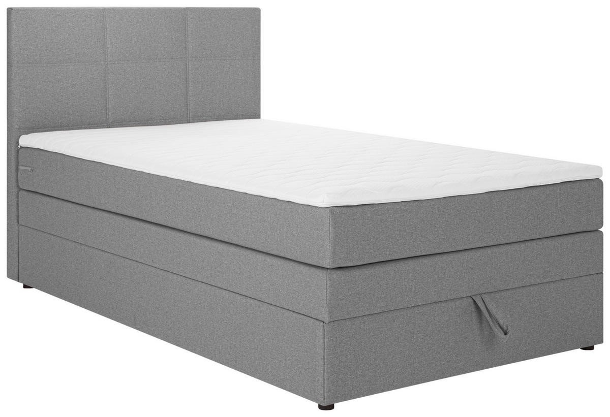 BOXSPRINGBETT 120/200 cm  in Grau  - Schwarz/Grau, Design, Kunststoff/Textil (120/200cm) - Welnova