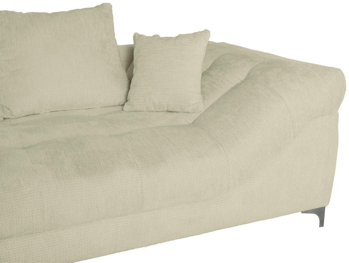 ECKSOFA Beige Chenille  - Chromfarben/Beige, KONVENTIONELL, Textil/Metall (227/329cm) - Carryhome