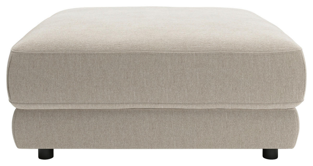 HOCKER Chenille Naturfarben  - Schwarz/Naturfarben, Design, Kunststoff/Textil (100/49/100cm) - Pure Home Lifestyle