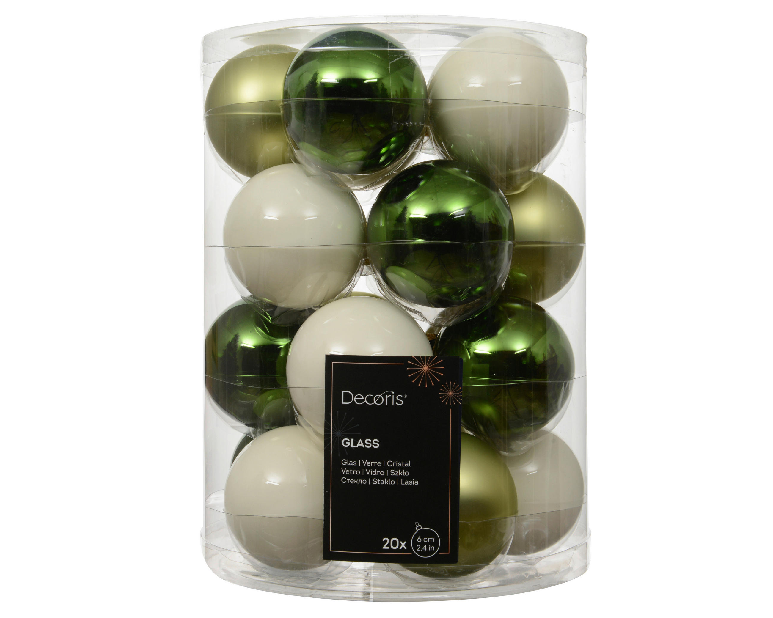 CHRISTBAUMKUGEL-SET 6/6/6 cm  - Grün, LIFESTYLE, Glas (6/6/6cm)