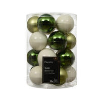 CHRISTBAUMKUGEL-SET 6/6/6 cm  - Grün, LIFESTYLE, Glas (6/6/6cm)