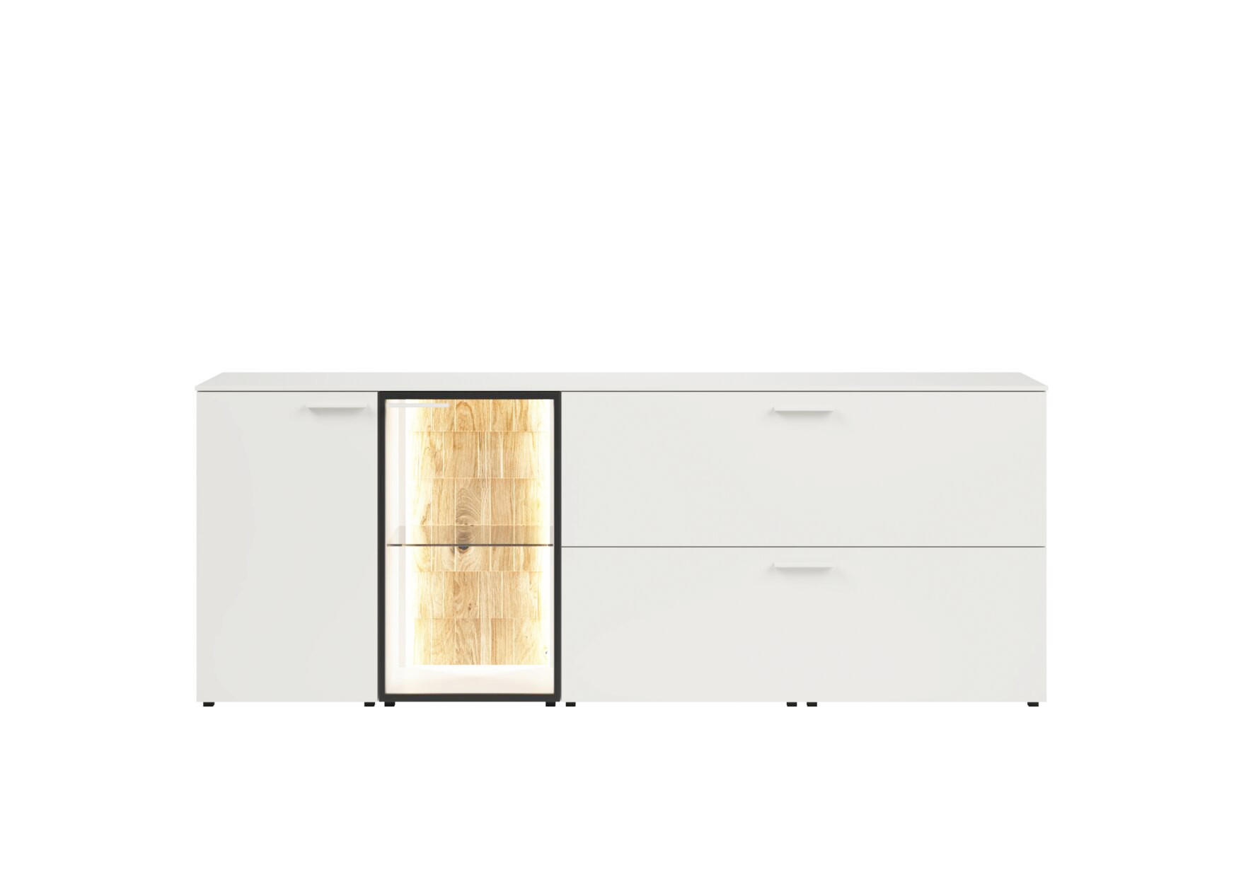 KOMODA,  - Design, steklo/leseni material (180,3/80,1/42,4cm) - Moderano