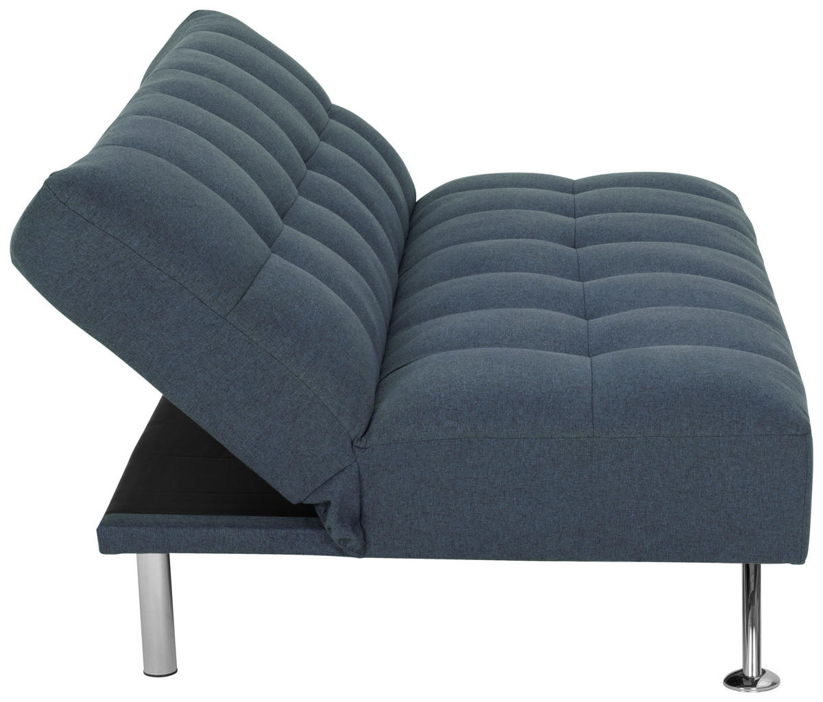 SCHLAFSOFA Leinenoptik Blau  - Blau/Silberfarben, Basics, Textil/Metall (195/90/98cm) - MID.YOU