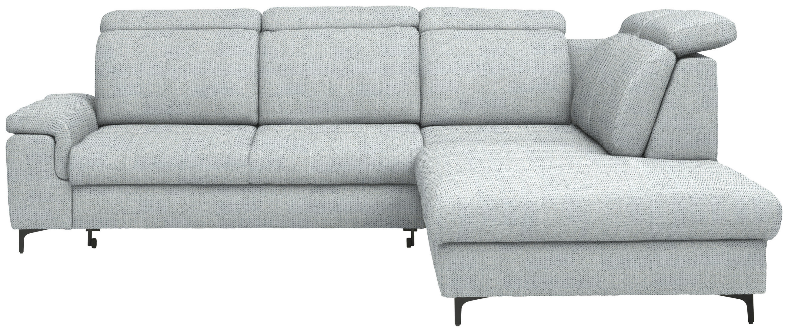 ECKSOFA  in Struktur Grauweiß  - Grauweiß/Schwarz, Design, Textil/Metall (292/270cm) - Stylife