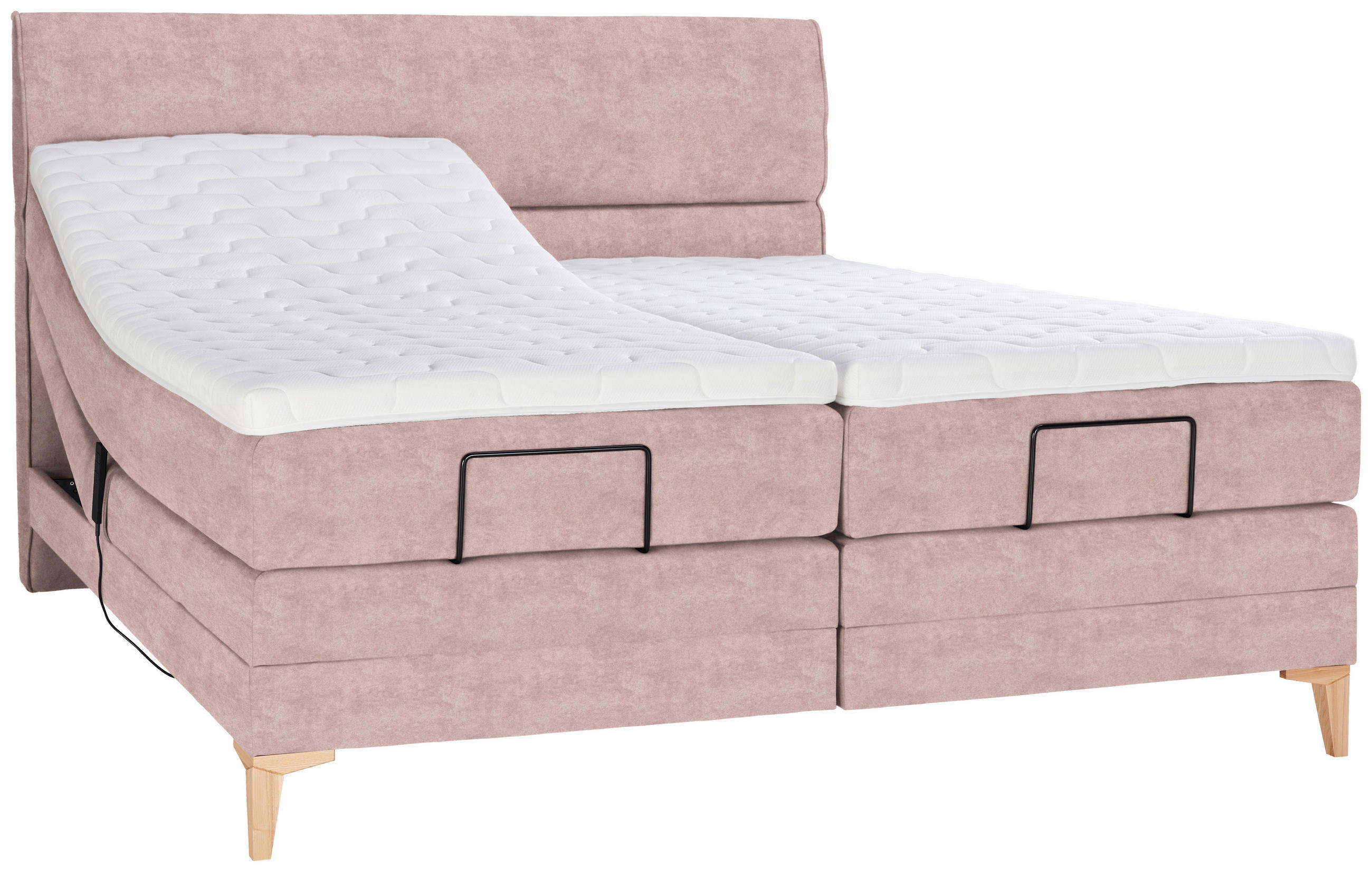 BOXSPRINGBETT 180/200 cm  in Altrosa  - Eichefarben/Altrosa, KONVENTIONELL, Holz/Textil (180/200cm) - Voleo