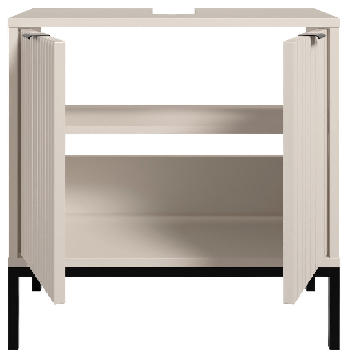 WASCHBECKENUNTERSCHRANK 60/60/32 cm  - Kaschmir/Schwarz, MODERN, Holzwerkstoff/Metall (60/60/32cm) - MID.YOU