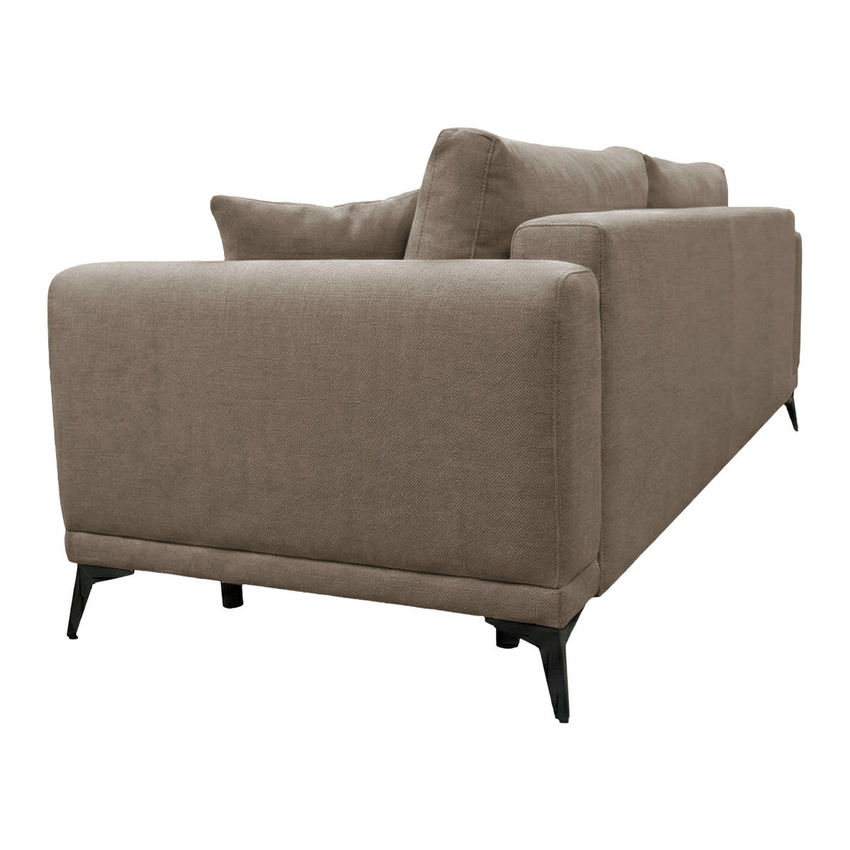 SCHLAFSOFA GRANDE in Chenille Taupe  - Taupe/Schwarz, Design, Textil/Metall (238/83/98cm) - MID.YOU