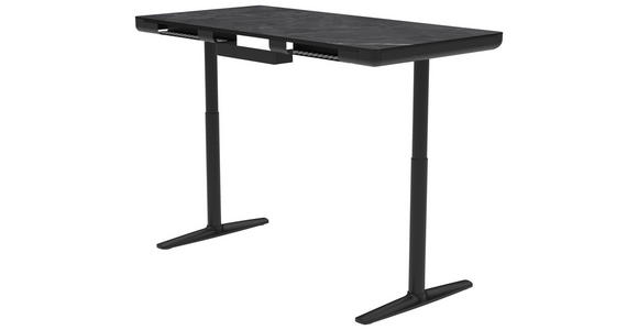 SCHREIBTISCH 160/80/73/118 cm in Schwarz, Dunkelgrau - Dunkelgrau/Schwarz, Design, Holzwerkstoff/Kunststoff (160/80/73/118cm) - Novel