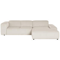 ECKSOFA HANNAH Creme Cord  - Creme/Schwarz, Design, Kunststoff/Textil (304/200cm) - MID.YOU