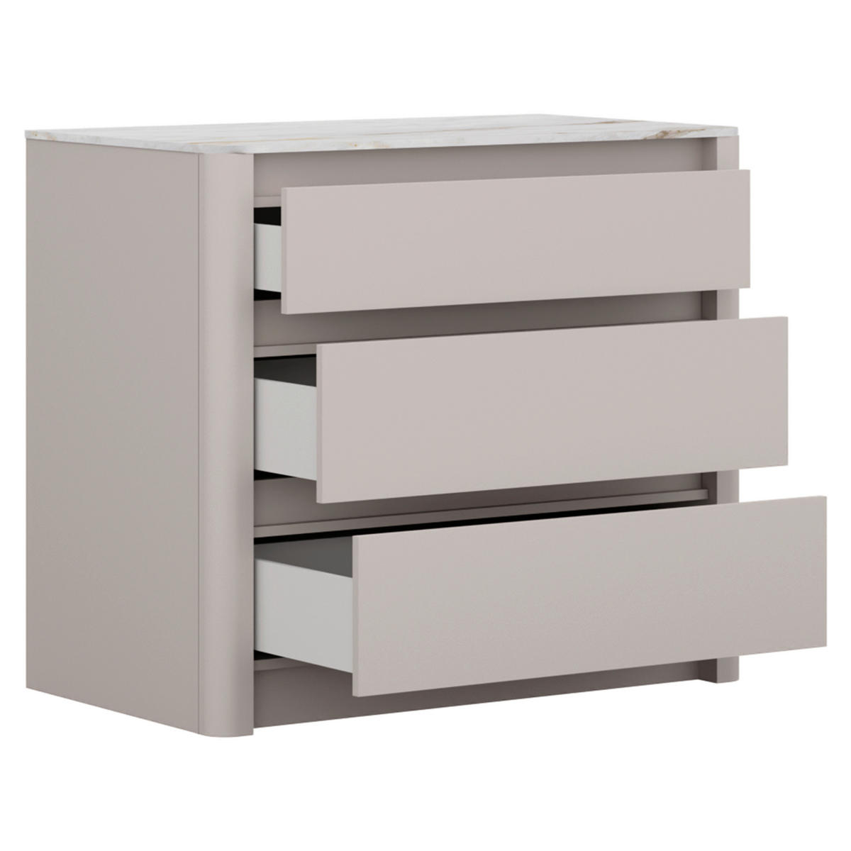 SCHUBKASTENUNTERSCHRANK 103,2/91,9/60 cm  in Weiß, Kaschmir  - Kaschmir/Weiß, MODERN, Holzwerkstoff (103,2/91,9/60cm) - home24
