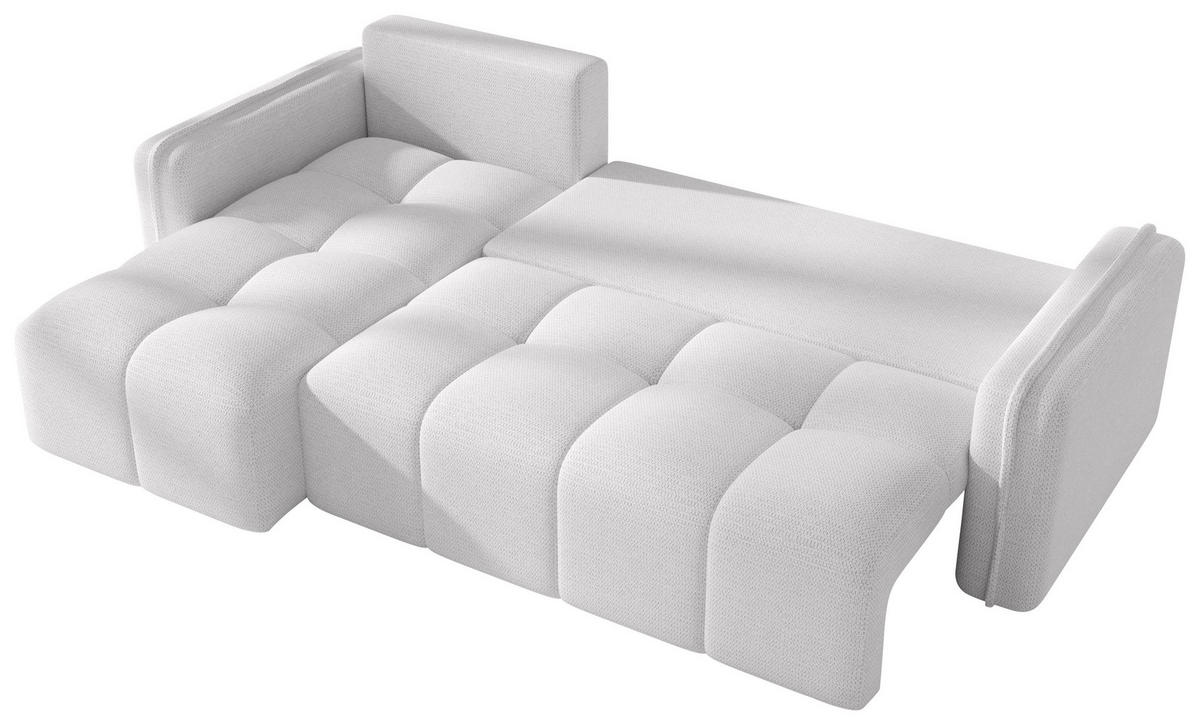 ECKSOFA  in Flachgewebe Weiß  - Schwarz/Weiß, MODERN, Kunststoff/Textil (142/240cm) - Carryhome