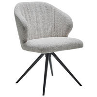STUHL Bouclé Creme, Schwarz, Beige  - Beige/Creme, Design, Textil/Metall (61/84/61cm) - Dieter Knoll